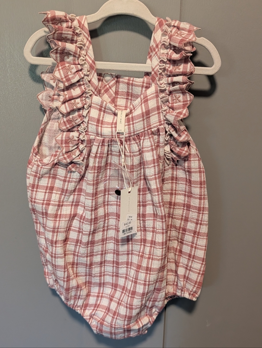 NWT Quincy Mae Maya Plaid Romper